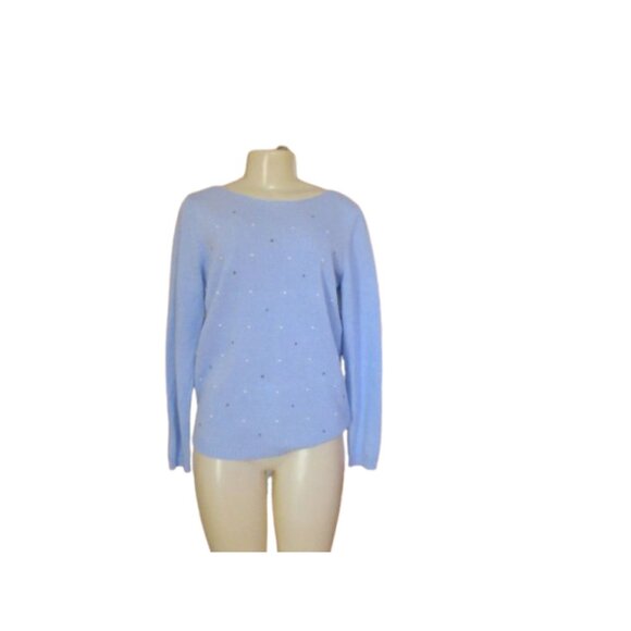 Benedetta B Women's Light Blue Cashmere Sweater Made In Italy Size L - Picture 1 of 6